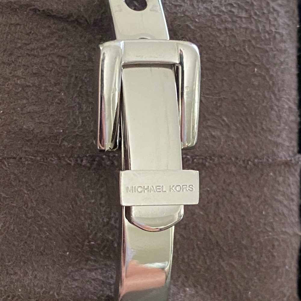 Michael Kors Silver Clasp Studded Bangle